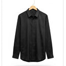 Men's black long-sleeve shirt with a subtle pattern S0124573 - TUZZUT Qatar Online Shopping