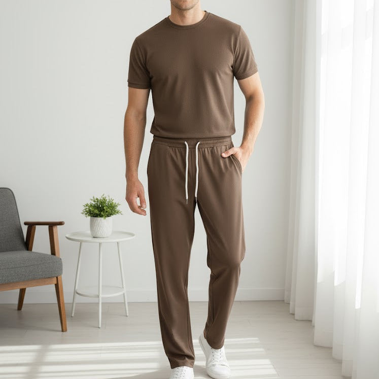Mens Premium Ribbed T-Shirt and Pant Set S986590 - TUZZUT Qatar Online Shopping