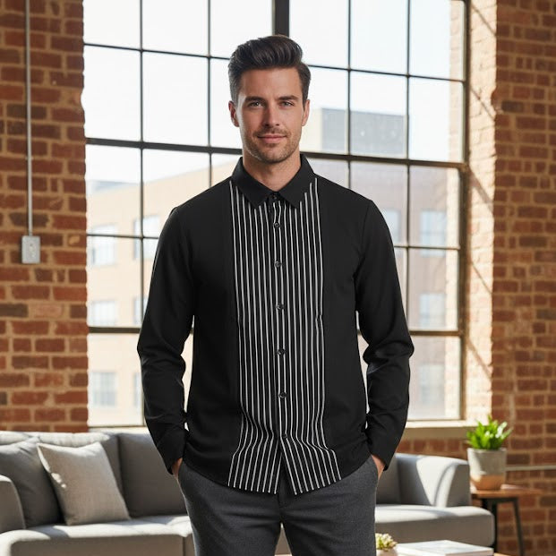 Men's Black sharp-looking shirt  9895421 - TUZZUT Qatar Online Shopping