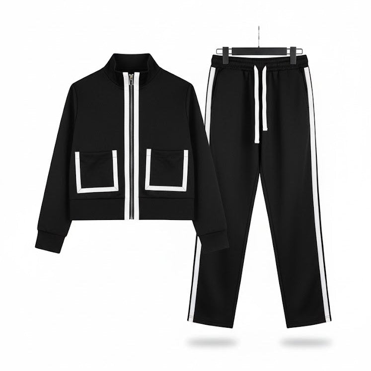 Women's Ready to Wear Black & White Statement Tracksuit 2pcs 6563200 Women's Ready to Wear Black & White Statement Tracksuit 2pcs 6563200