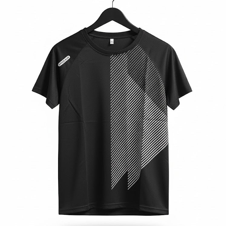 Men's black running/sport T-shirt T8288