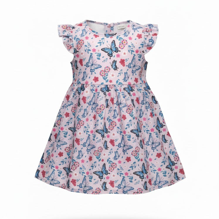 Kids Flutterby Floral & Butterfly Print Dress 1549467
