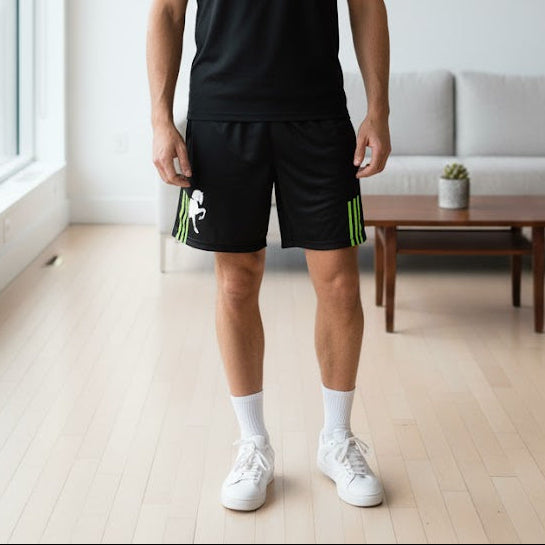 Men's Black & Volt Running/Gym Shorts S5280041 Men's Black & Volt Running/Gym Shorts S5280041