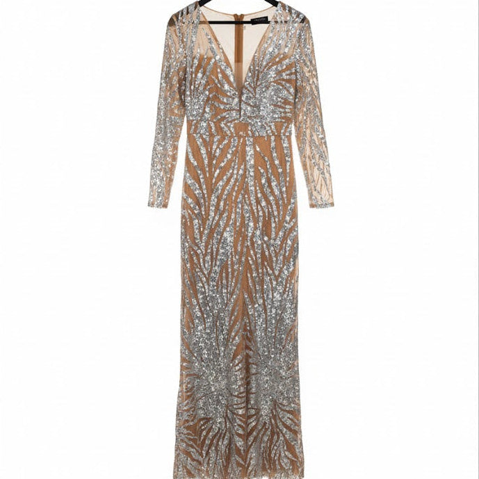 Women's Sequin Embellished Maxi Dress Party Wear B-87963 Women's Sequin Embellished Maxi Dress Party Wear B-87963