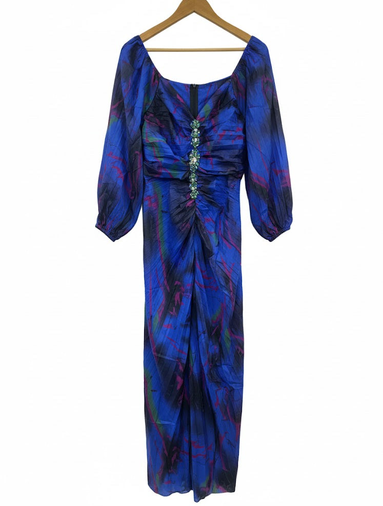 Women’s Embellished Rouching Gown B-8682 - TUZZUT Qatar Online Shopping