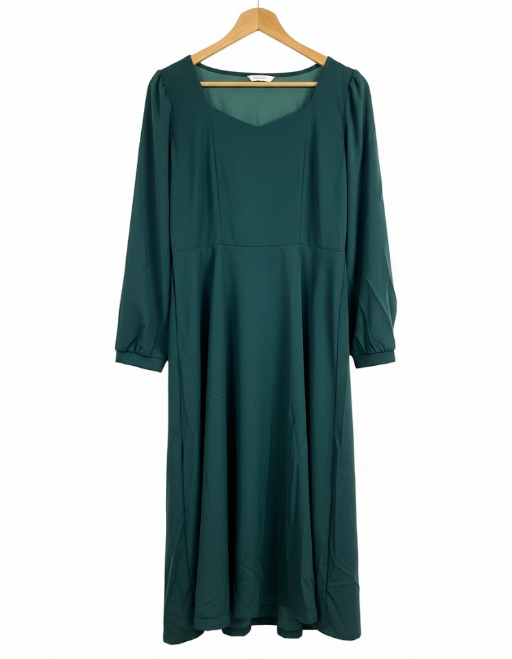 Women’s Long Sleeve A-Line Midi Dress B-6677 - TUZZUT Qatar Online Shopping