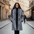 Women's Faux Fur Collar 1pc Wool Blend Coat 4258700 - TUZZUT Qatar Online Shopping