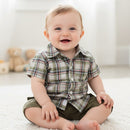 Baby kids boy Perfect 6-9 Month Plaid & Khaki Outfit 6-9M 1455366 - TUZZUT Qatar Online Shopping