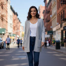 Women's Gray 1pc Ribbed Sweater 10398 - TUZZUT Qatar Online Shopping