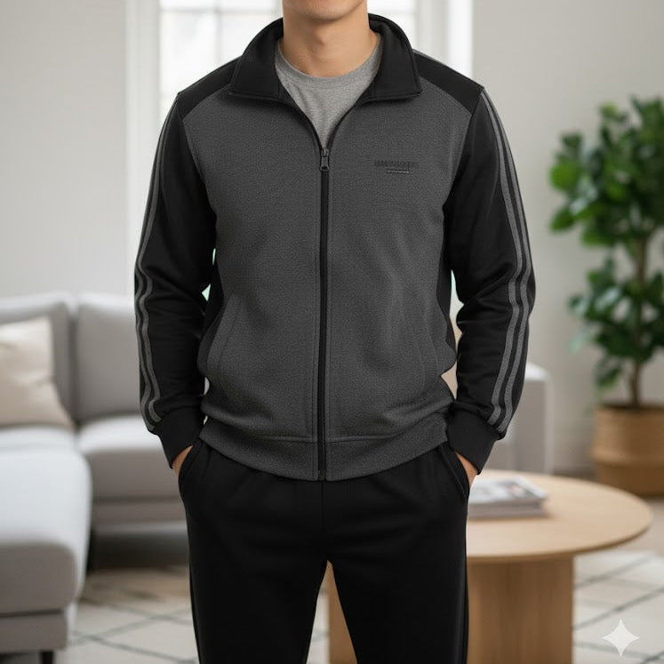 Men's Black and Grey Training Set Tracksuit S31166462 - TUZZUT Qatar Online Shopping