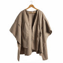 Women's Unique Khaki Overlay Cape Coat CK222 - TUZZUT Qatar Online Shopping