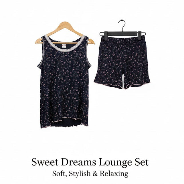 Women's Floral Knit Sleep Short Set 7801247 - TUZZUT Qatar Online Shopping