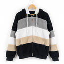 Women's Winter Multi-Color Sherpa Fleece Zip-Up Hoodie Jacket  B-368254 - TUZZUT Qatar Online Shopping