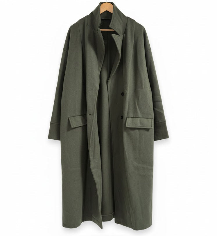 Women's Long Winter Cozy Oversized Trench-Style Coat B-365391