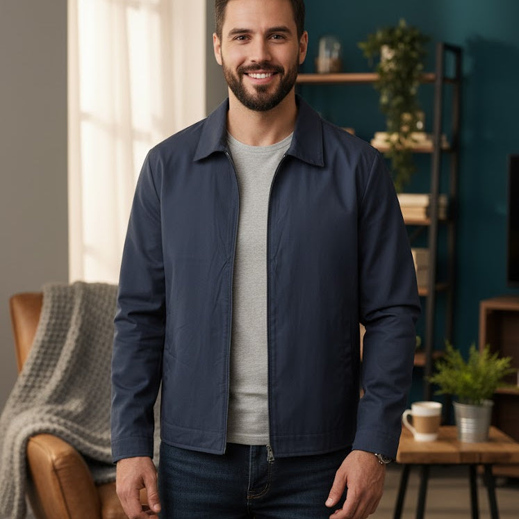 Men's Classic Men's Navy Blue Zip-Up Jacket/Windbreaker B-3125 Men's Classic Men's Navy Blue Zip-Up Jacket/Windbreaker B-3125