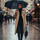 Women's Classic Heritage Trench Winter Coat B-329350 - TUZZUT Qatar Online Shopping