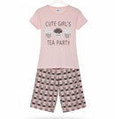 Women's Soft Pink Tee and Plaid Capri Sleepwear Set W124 - TUZZUT Qatar Online Shopping