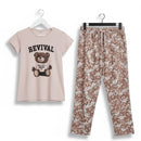 Women's Teddy Bear Graphic Pajama Set W552 - TUZZUT Qatar Online Shopping