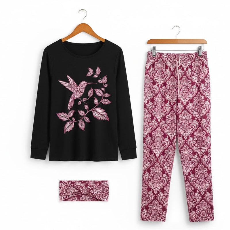 Women's Modern Knit Sleepwear Set W624 - TUZZUT Qatar Online Shopping