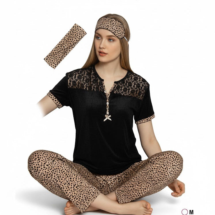 Women's Sleepwear Sophisticated Leopard Set W754 - TUZZUT Qatar Online Shopping