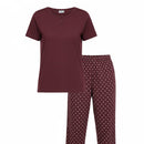 Women's Two-Piece Knit Sleepwear Pyjama Set W509 - TUZZUT Qatar Online Shopping