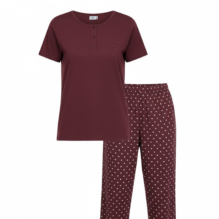 Women's Two-Piece Knit Sleepwear Pyjama Set W509 Women's Two-Piece Knit Sleepwear Pyjama Set W509
