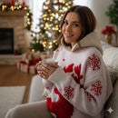 Women's Christmas-themed hooded sweater Coat B-375576 - TUZZUT Qatar Online Shopping