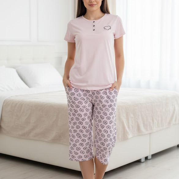 Women's charming two-piece pajama set W544 - TUZZUT Qatar Online Shopping