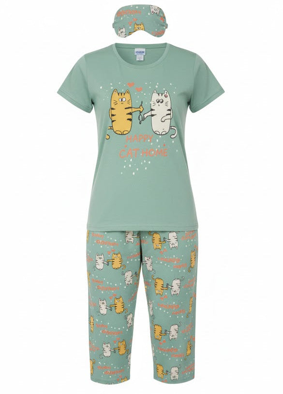 Women's Ultimate Cotton 3-Piece Pajama Set W578 - TUZZUT Qatar Online Shopping