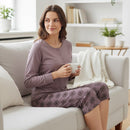 Women's Chic Patterns, Cozy Fabric Pajama Set W784 - TUZZUT Qatar Online Shopping