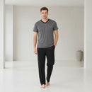 Men's Classic Comfort V-Neck Loungewear Set W923 - TUZZUT Qatar Online Shopping