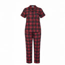 Women's red and black plaid pajama set W725 - TUZZUT Qatar Online Shopping