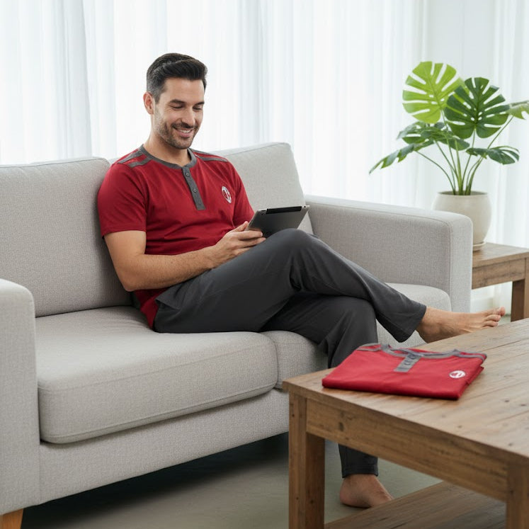 Men's Casual Charcoal Grey Lounge Pants S2201088 - TUZZUT Qatar Online Shopping