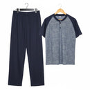 Men's color-block sleeves and buttoned henley neckline S203337 - TUZZUT Qatar Online Shopping