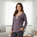 Women's maxi blouse Long Sleeve Sleep L 8566930 - TUZZUT Qatar Online Shopping