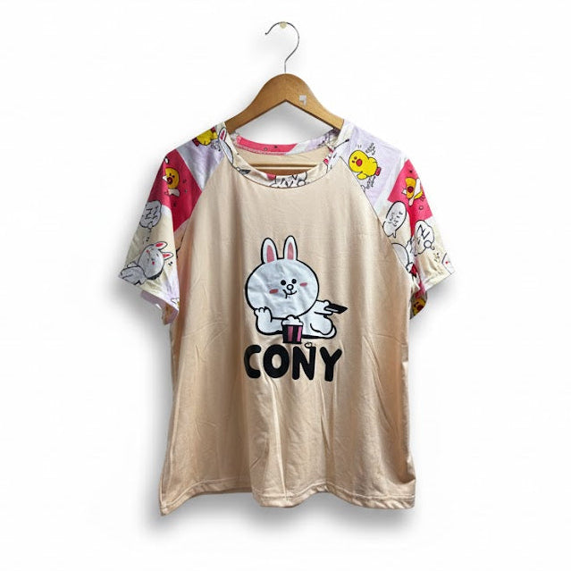 Women's Fun Character Print Raglan Top S852901 Women's Fun Character Print Raglan Top S852901