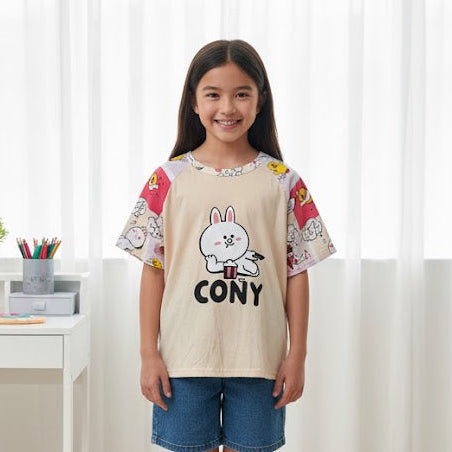 Women's Fun Character Print Raglan Top S852901