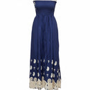 Women's Navy and Cream Maxi Long Dress S5000395 - TUZZUT Qatar Online Shopping