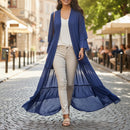 Women's Long Chiffon Cardigan 5539002 - TUZZUT Qatar Online Shopping