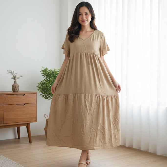 Women's Feminine V-neck and ruffle sleeves 781520 Women's Feminine V-neck and ruffle sleeves 781520