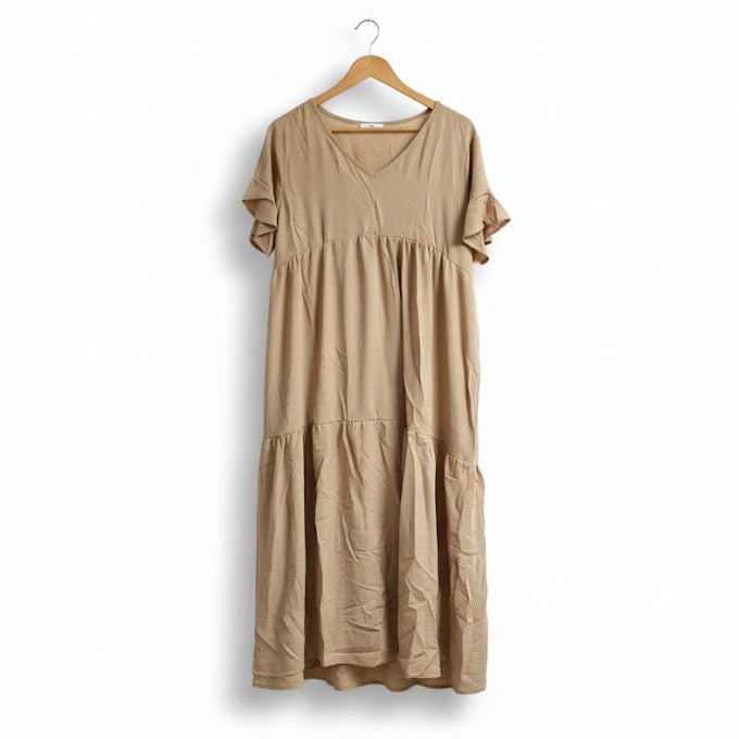 Women's Feminine V-neck and ruffle sleeves 781520 - TUZZUT Qatar Online Shopping