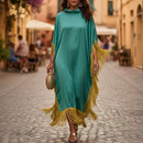 Women's Golden Era Caftan Luxury Fringe & Flowing Style S8500479 - TUZZUT Qatar Online Shopping