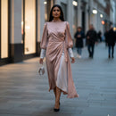 Women's Luxe Sequin-Detail Wrap Dress S7491819 - TUZZUT Qatar Online Shopping