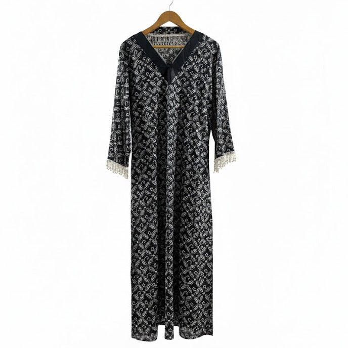 Women's Black & White Pattern Dresss S571888 - TUZZUT Qatar Online Shopping