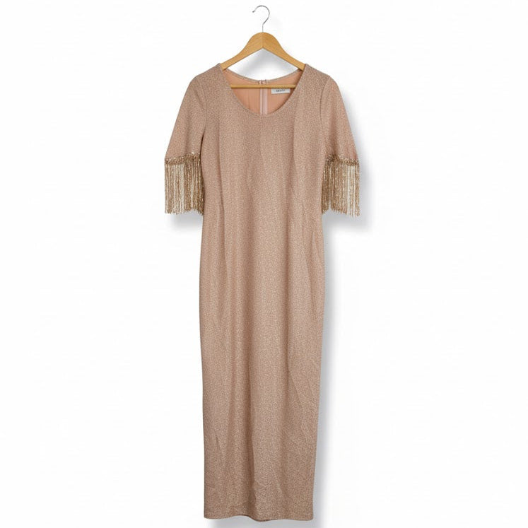 Women's Glamour & Gold  Sequin Fringe Gown 11002933 - TUZZUT Qatar Online Shopping