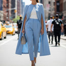 Women's stunning light blue cape suit Tailored Two-Piece set 126718 - TUZZUT Qatar Online Shopping