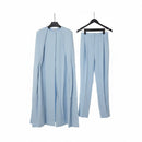 Women's stunning light blue cape suit Tailored Two-Piece set 126718 - TUZZUT Qatar Online Shopping