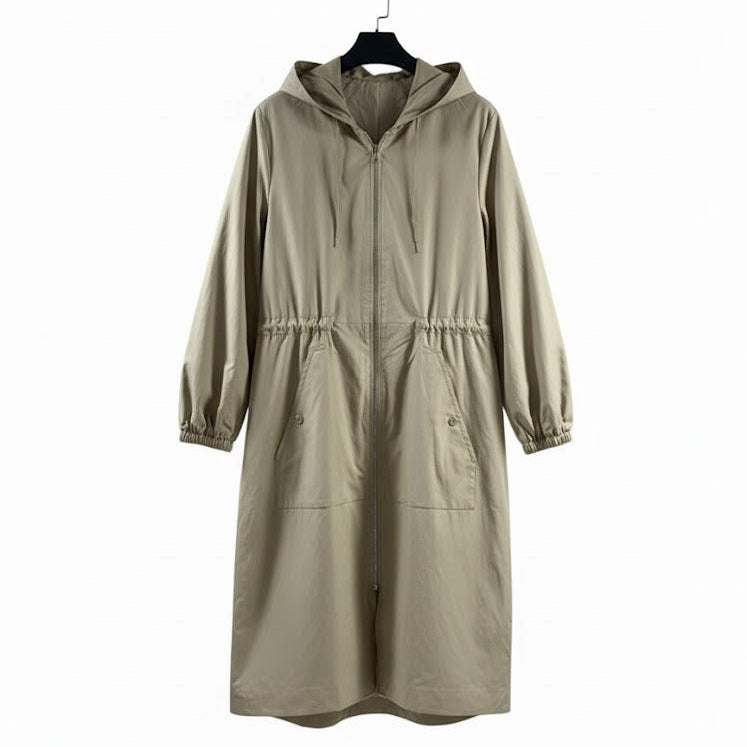 Women's Oversized Drawstring Hooded Coat S5151985 - TUZZUT Qatar Online Shopping