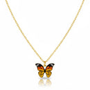 Gold platted Butterfly Enamel Necklace S4420206 - TUZZUT Qatar Online Shopping