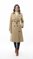 Plain Tencel Belted Trench Coat 7011905 - TUZZUT Qatar Online Shopping